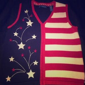 Karen Scott Sport America Sweater Vest Size Small